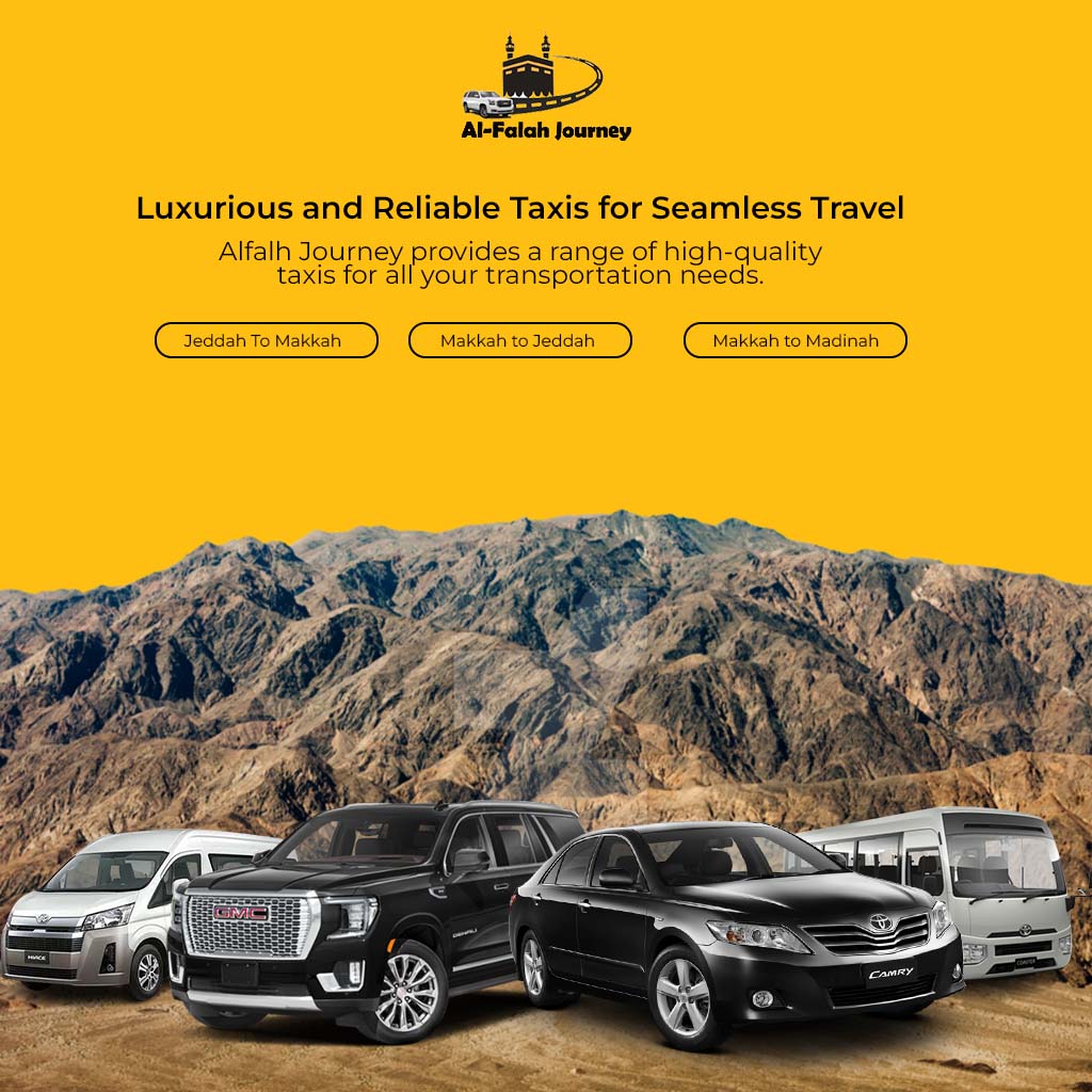 Taxi service from Jeddah to Makkah, showcasing a comfortable and reliable vehicle for a seamless journey.